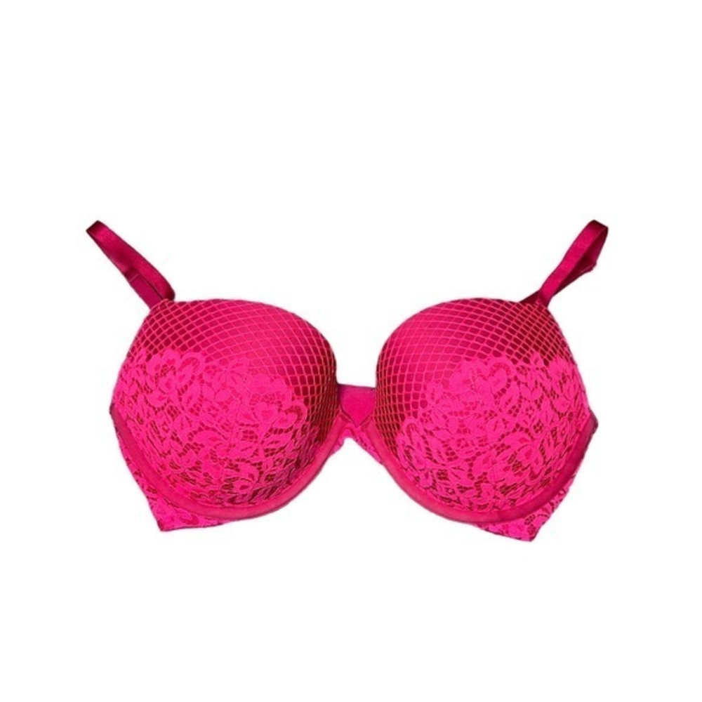 Victoria’s Secret Women’s Very Sexy Push-Up Pigeonnant Red Lace‎ Bra Size 34 DD